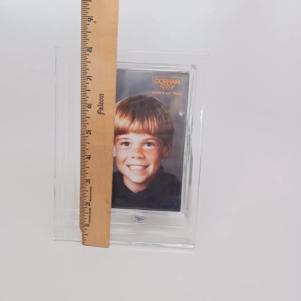 Gorham Full Lead Crystal Picture Frame 4x6 West Germany Tiered Art Deco Clear